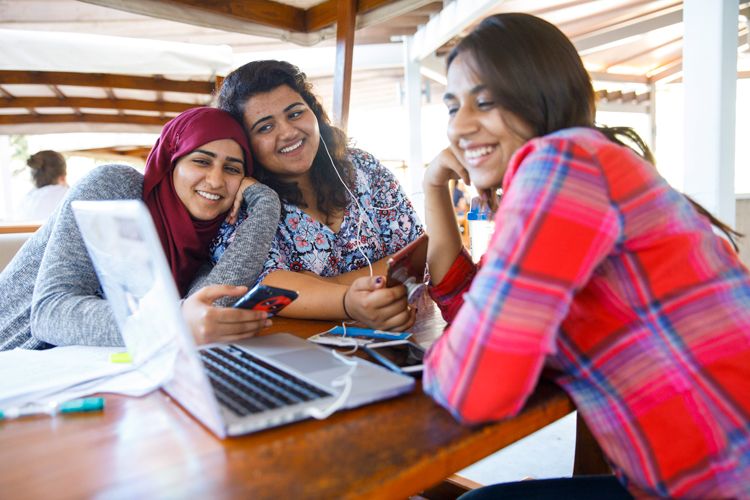 Students checking fee accounts