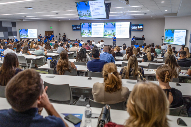 Open house program showcase presentation full room