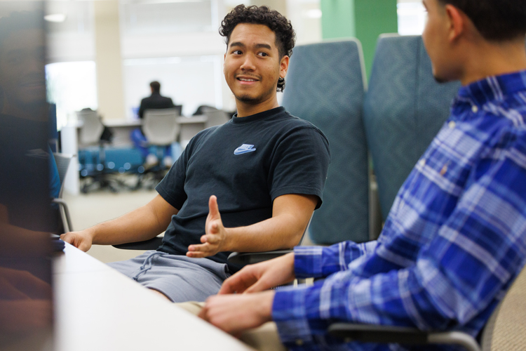 Students discussing about NSU events