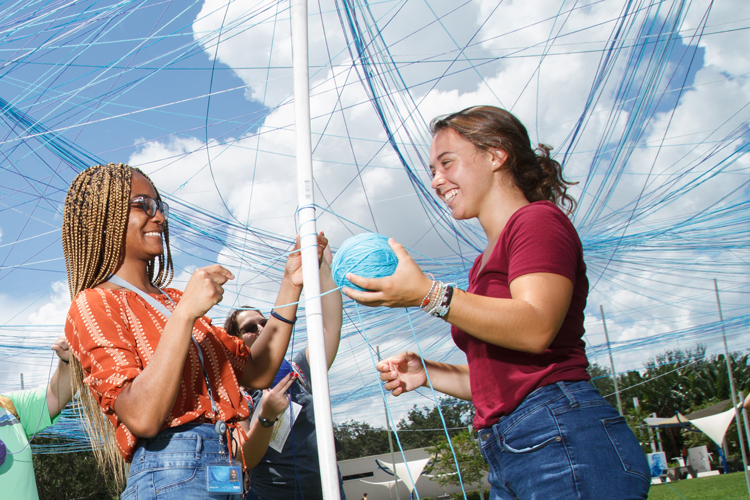 Weeks of welcome events and students participating