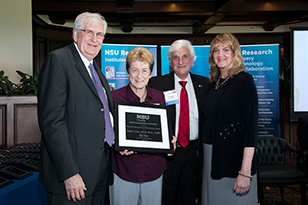 Nova Southeastern University (NSU) Executive Vice President and Provost Ralph V. Rogers Jr., Ph.D., recently presented Nancy Klimas, M.D., with the 5th Annual Provost's Research and Scholarship Award.