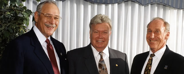 Three NSU Presidents: Ray Ferrero, Jr, Dr. Ovid Lewis, and Dr. Abraham S. Fischler.