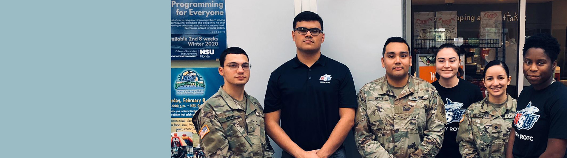 group of rotc students posing for photo