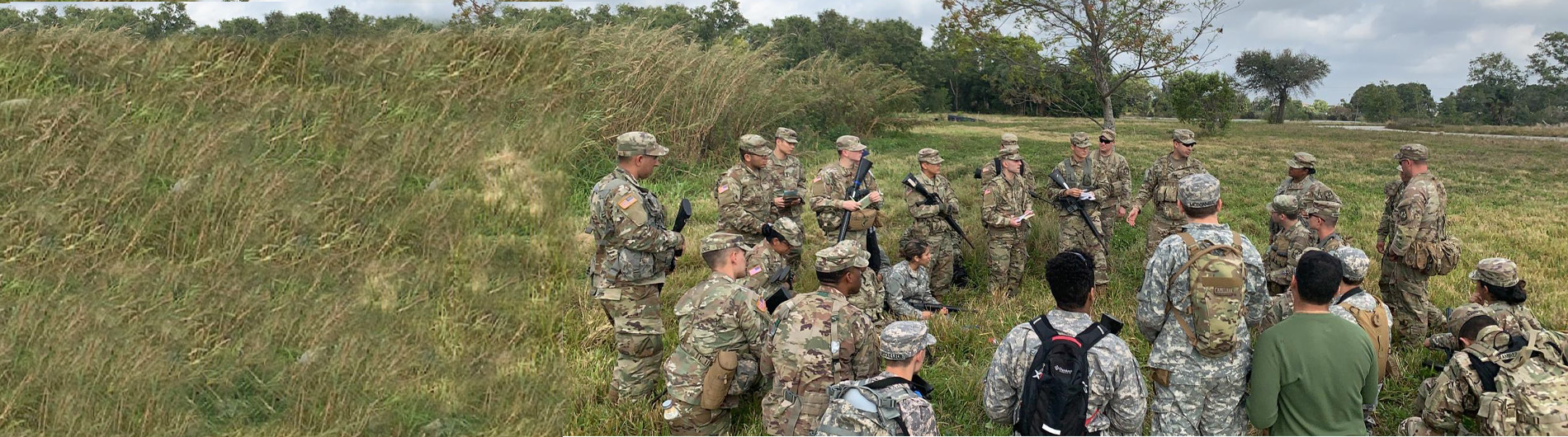 army rotc students training in the field