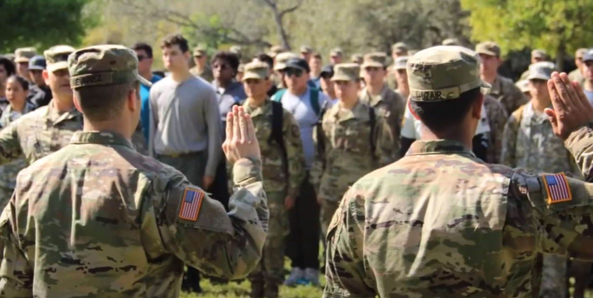 swearing in a group of cadets