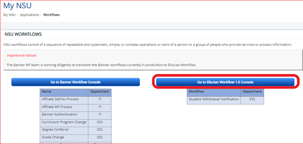 screenshot NSU workflows