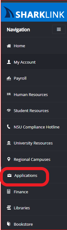 screenshot of navigation bar
