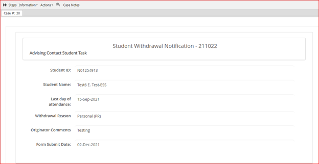 screenshot of task to be completed