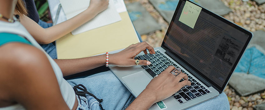 student on laptop