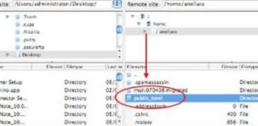 Viewing public_html folder on remote site screenshot