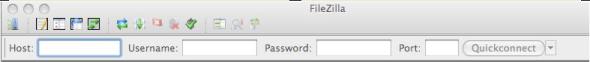 Login area for FileZilla