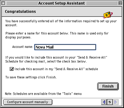 Mac Outlook Express Finish screen