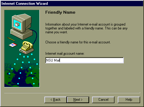 Outlook Friendly Name screen