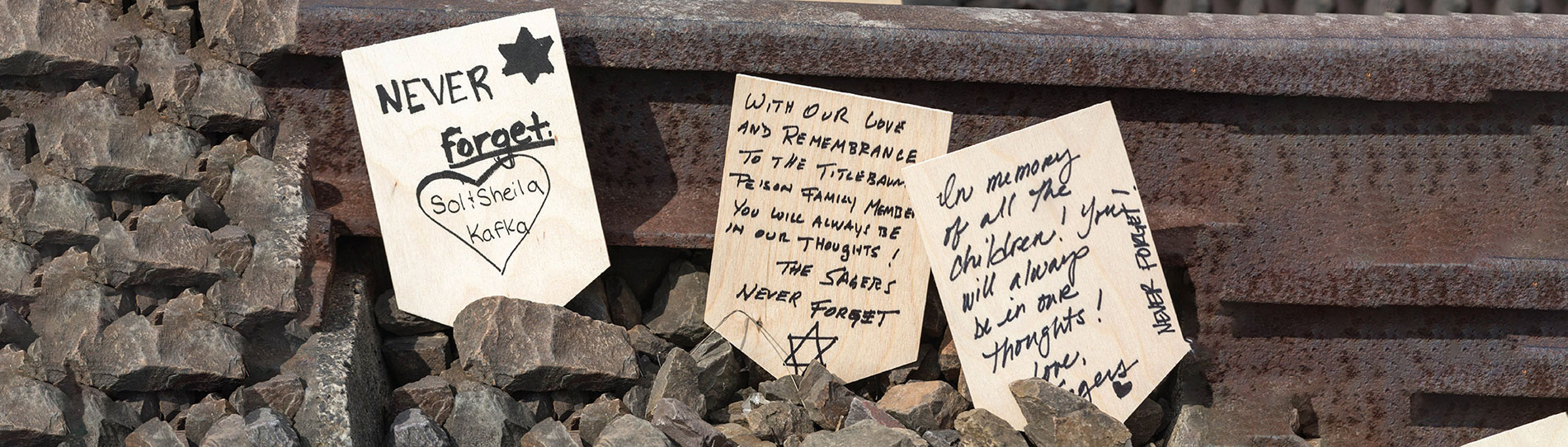 image of cards on a rail road track