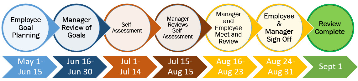 Steps and timeline for performance review