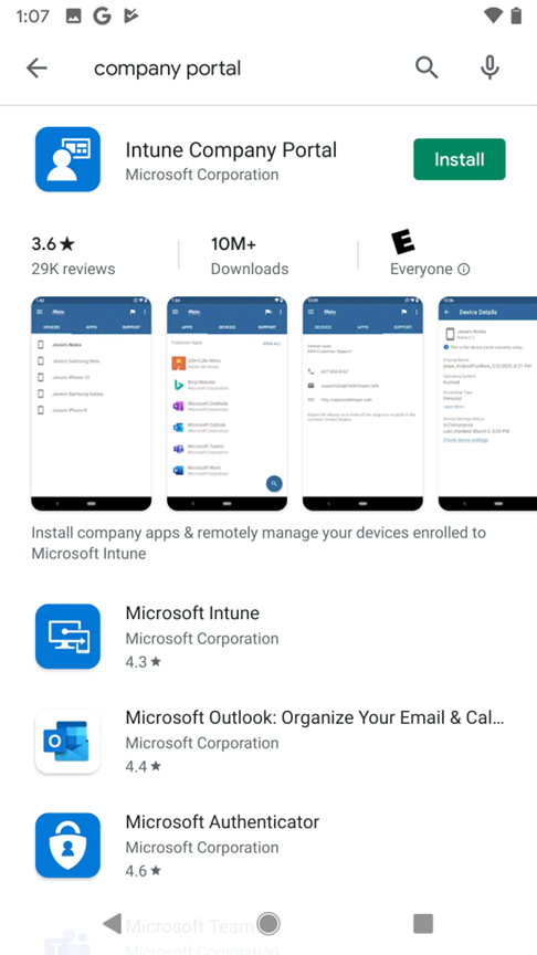 Download the Intune Company Portal app