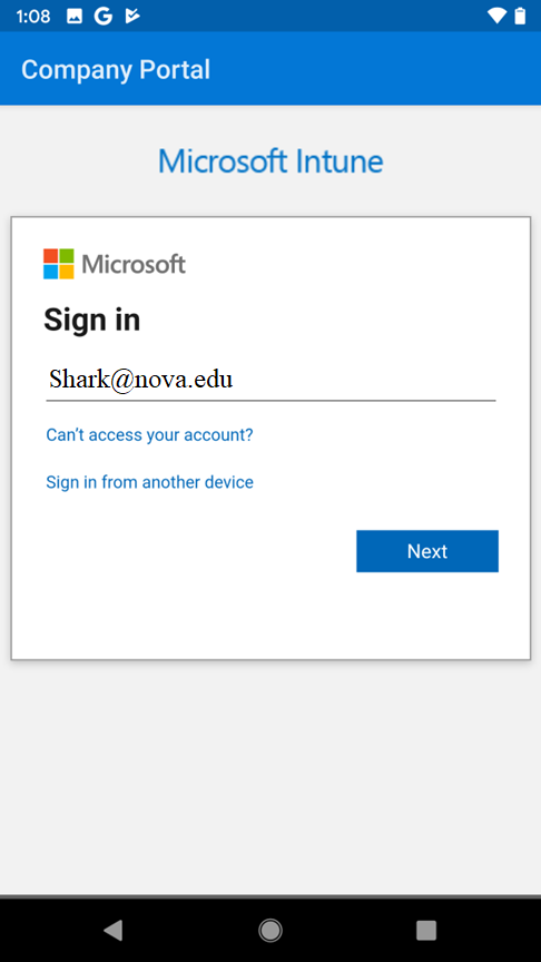 Sign in with your credentials