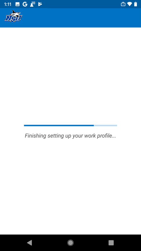 Finishing setting up your work profile