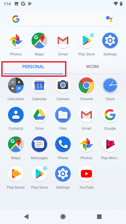 Return to the home screen