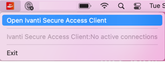 Open Ivanti secure access client screenshot