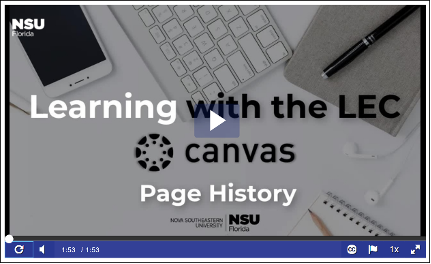 Canvas Page History