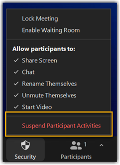 Suspend Participant Activities