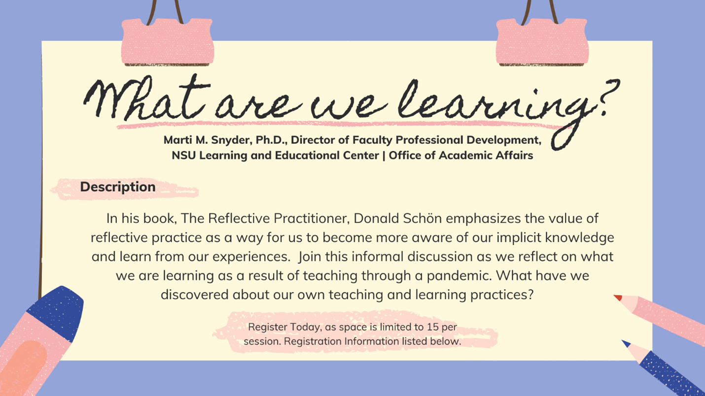 What Are We Learning Flyer 