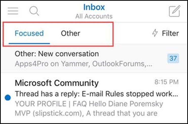 Focused Inbox Outlook