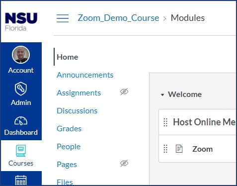 Zoom-Canvas-Course-Menu