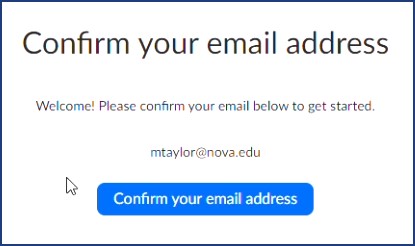 Zoom Confirm Email