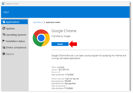 chrome install screen