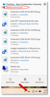 one drive sync screen
