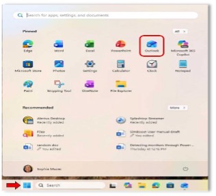outlook app screen