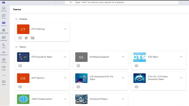 teams app screen