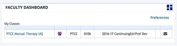 Faculty Dashboard Screenhot