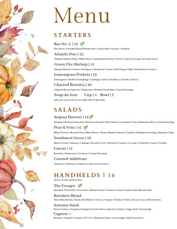 Shark Club Menu