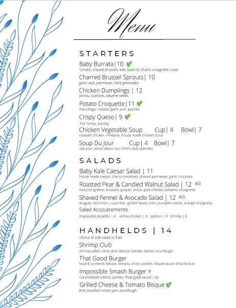 Fall Menu page 1