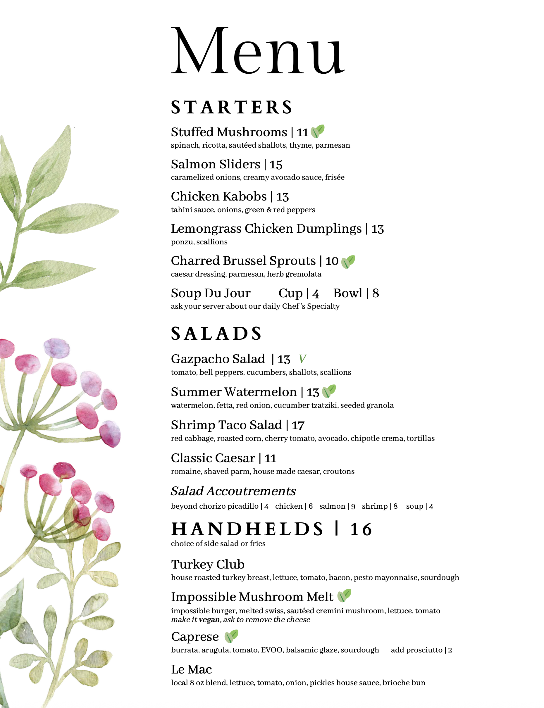 shark club menu